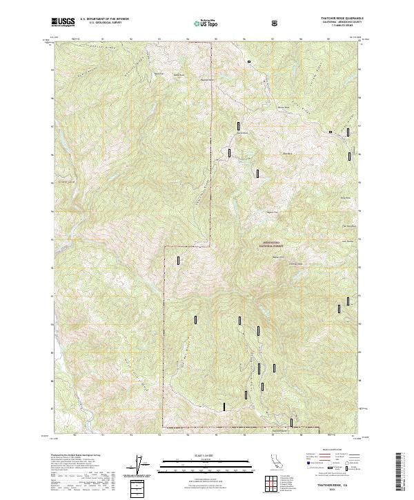 Thatcher Ridge, CA — USGS 7.5-minute topo (2021)