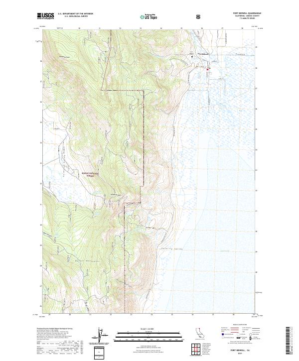 Fort Bidwell, CA — USGS 7.5-minute topo (2021)