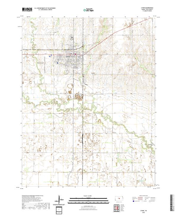 Lyons, KS — USGS 7.5-minute topo (2022)