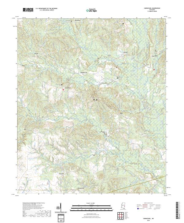 Carmichael, MS — USGS 7.5-minute topo (2024)