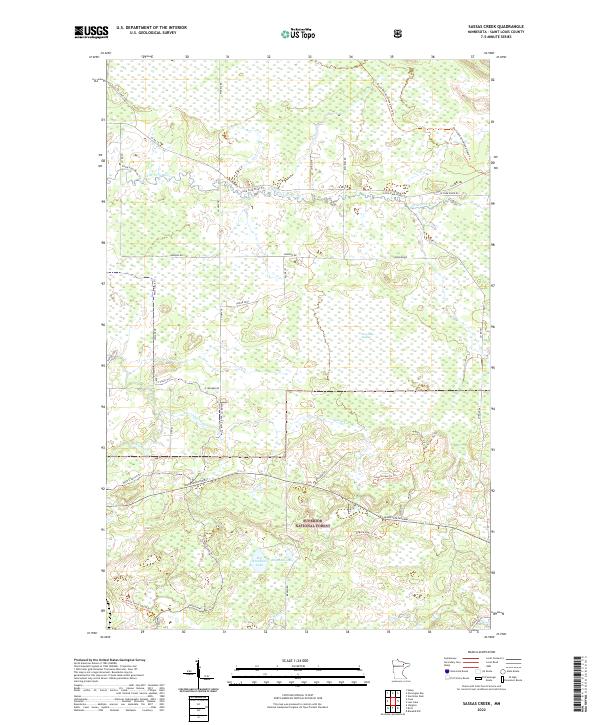 Sassas Creek, MN — USGS 7.5-minute topo (2022)