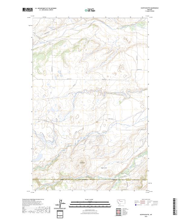 Scoffin Butte, MT — USGS 7.5-minute topo (2024)