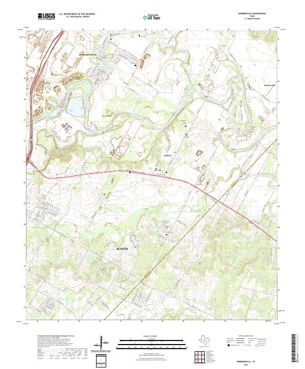 Webberville, TX — USGS 7.5-minute topo (2022)