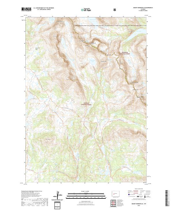 Mount Bonneville, WY — USGS 7.5-minute topo (2021)