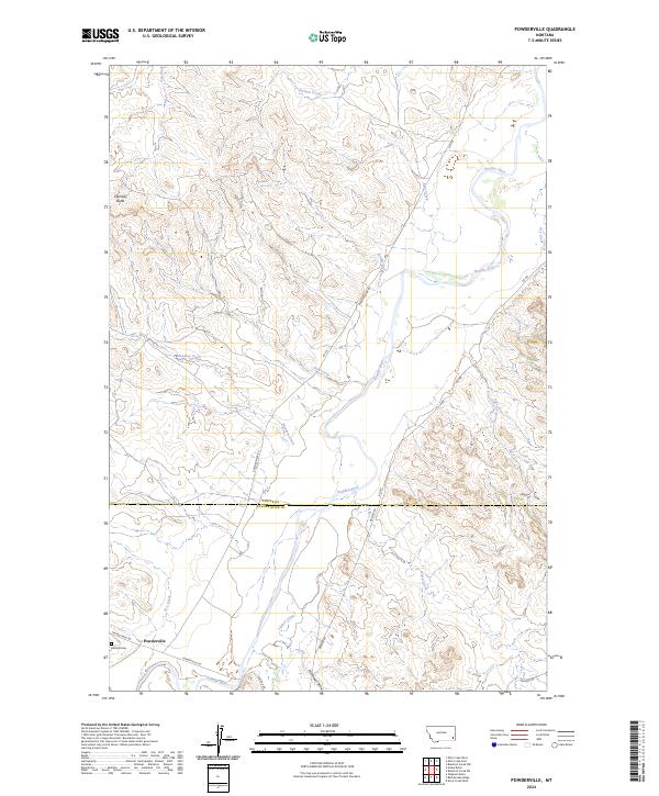 Powderville, MT — USGS 7.5-minute topo (2024)