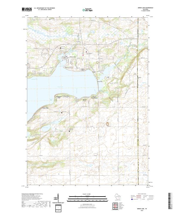 Green Lake, WI — USGS 7.5-minute topo (2022)