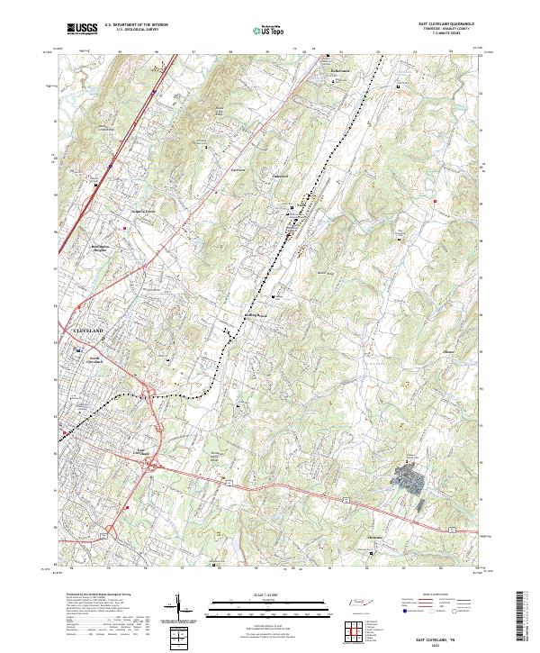 East Cleveland, TN — USGS 7.5-minute topo (2022)