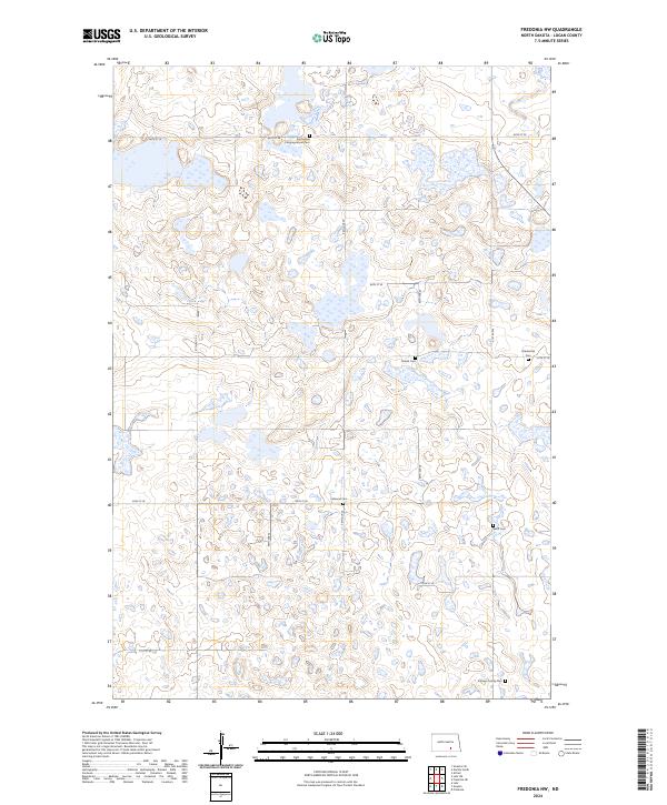 Fredonia NW, ND — USGS 7.5-minute topo (2024)