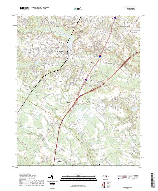 Hope Mills, NC — USGS 7.5-minute topo (2022)
