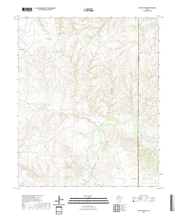 Fields Canyon, TX — USGS 7.5-minute topo (2022)