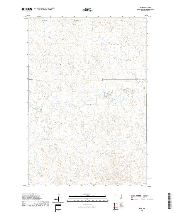 Date, SD — USGS 7.5-minute topo (2021)