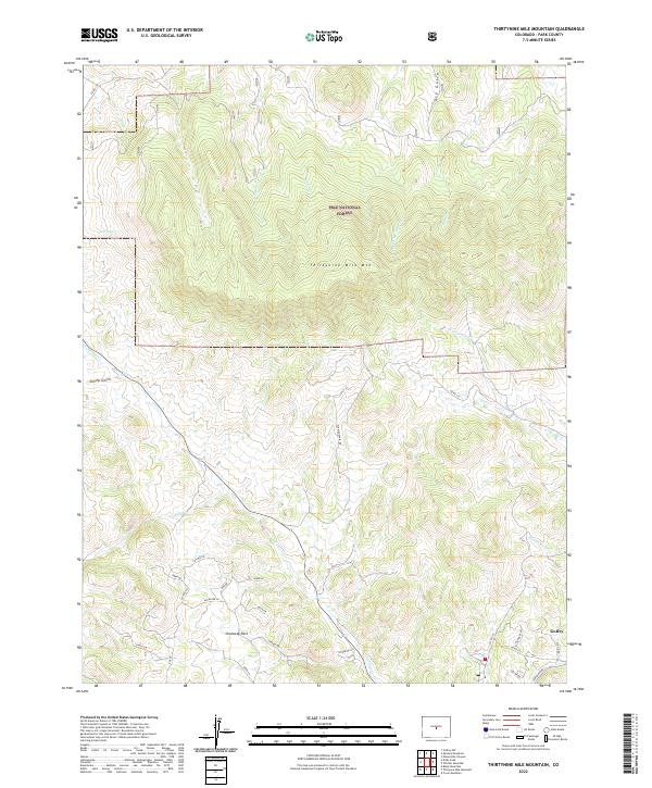 Thirtynine Mile Mountain, CO — USGS 7.5-minute topo (2022)
