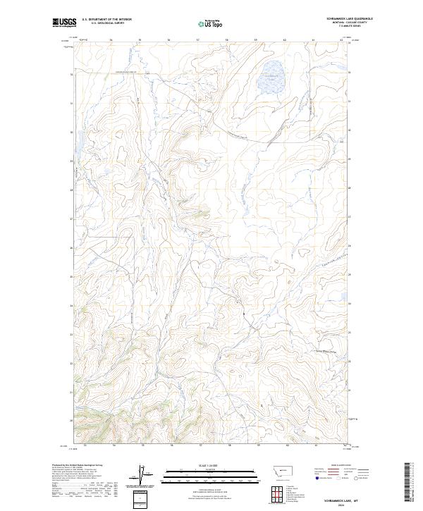 Schrammeck Lake, MT — USGS 7.5-minute topo (2024)