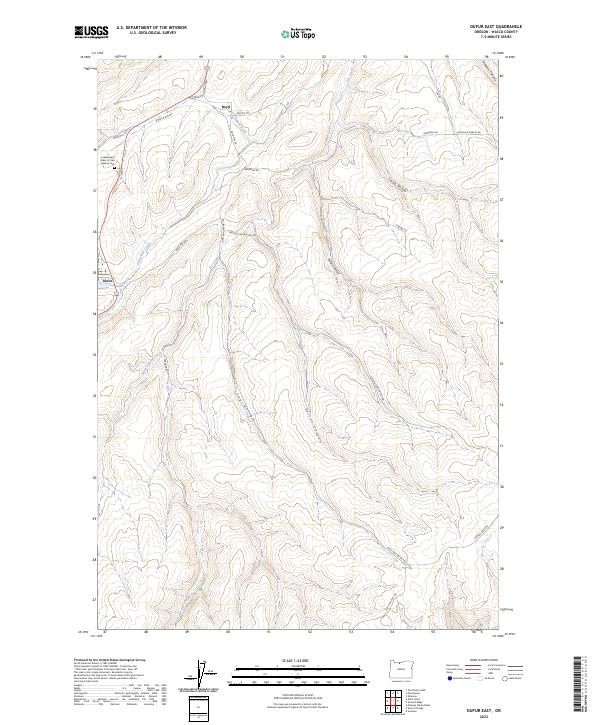 Dufur East, OR — USGS 7.5-minute topo (2023)