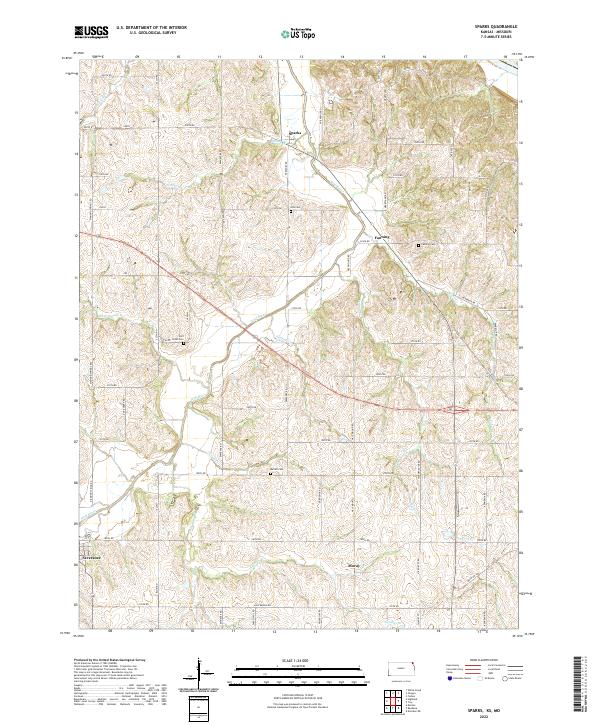 Sparks, KS-MO — USGS 7.5-minute topo (2022)