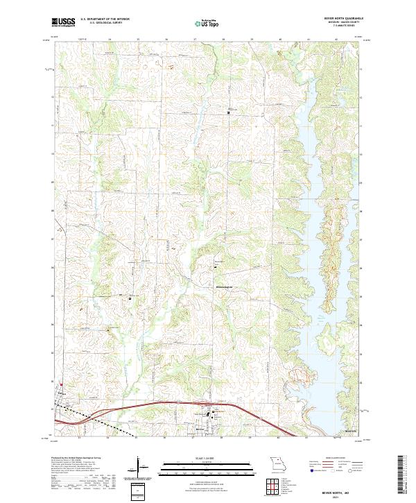 Bevier North, MO — USGS 7.5-minute topo (2021)