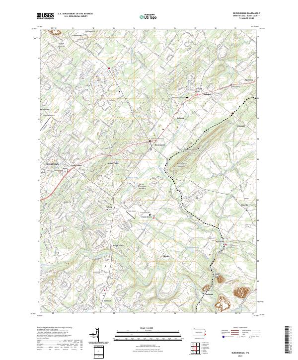 Buckingham, PA — USGS 7.5-minute topo (2023)