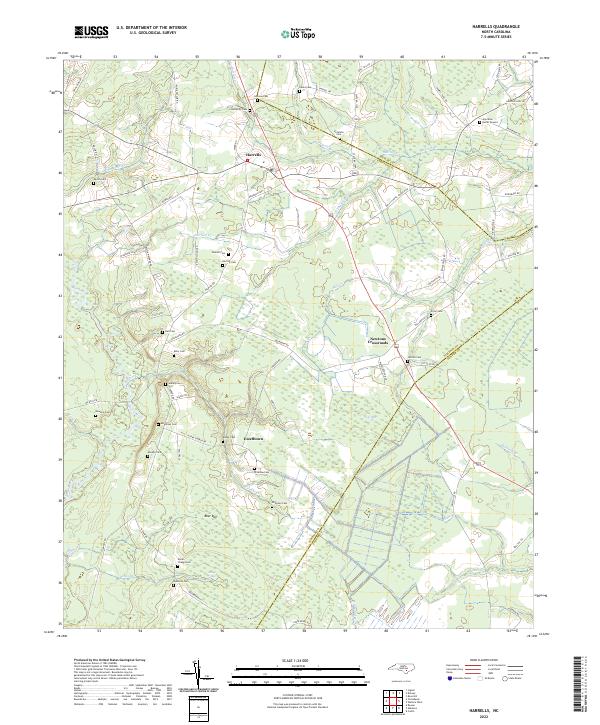 Harrells, NC — USGS 7.5-minute topo (2022)