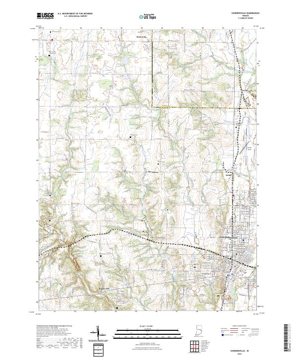 Connersville, IN — USGS 7.5-minute topo (2022)