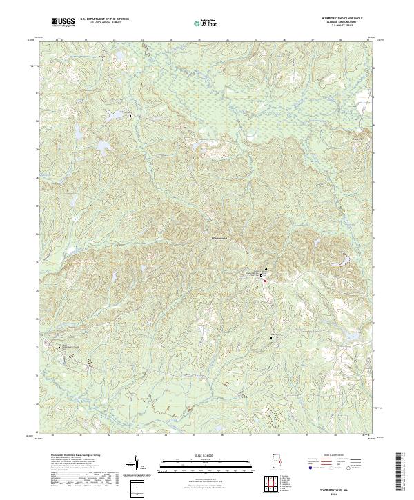 Warriorstand, AL — USGS 7.5-minute topo (2024)