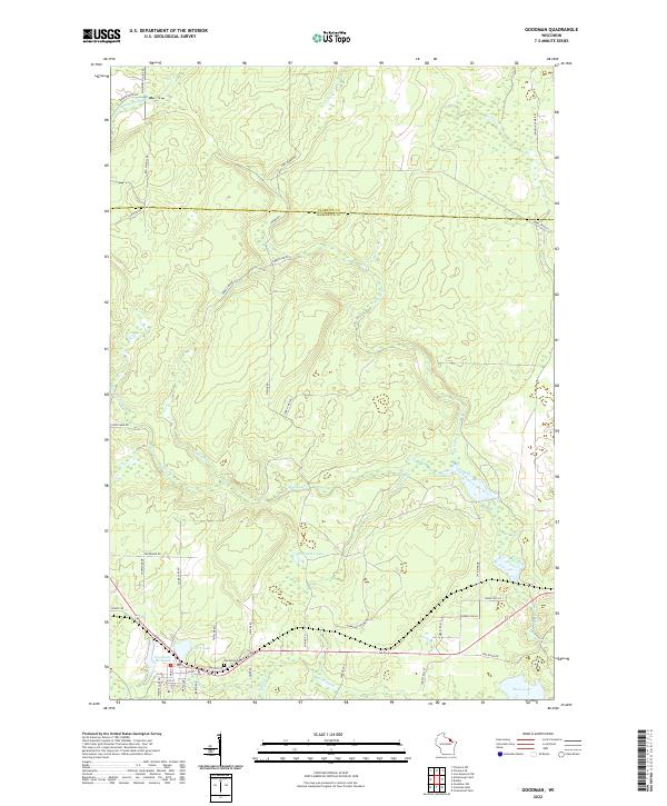 Goodman, WI — USGS 7.5-minute topo (2022)