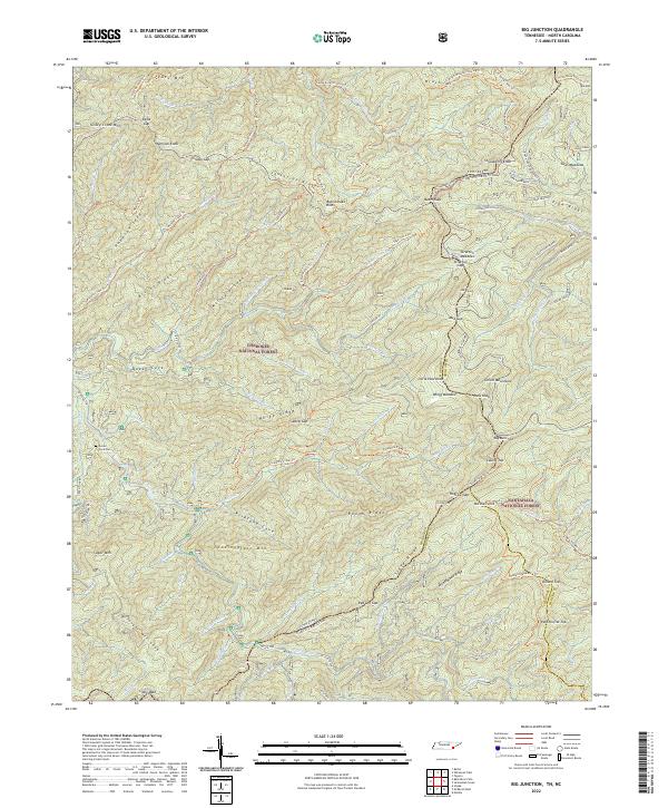 Big Junction, TN-NC — USGS 7.5-minute topo (2022)