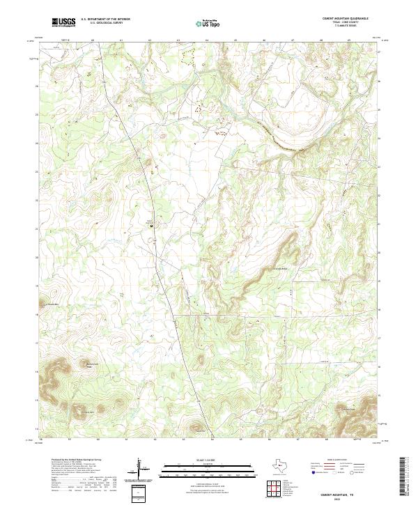 Cement Mountain, TX — USGS 7.5-minute topo (2022)