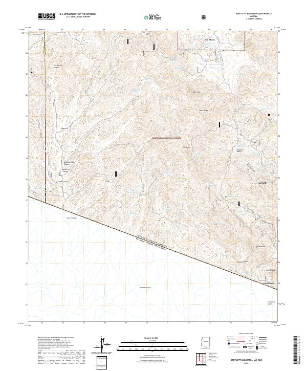Bartlett Mountain, AZ,SON, US — USGS 7.5-minute topo (2021)