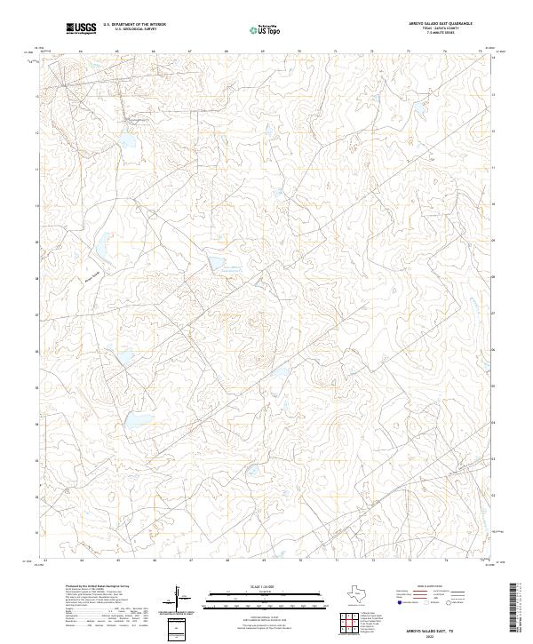 Arroyo Salado East, TX — USGS 7.5-minute topo (2022)