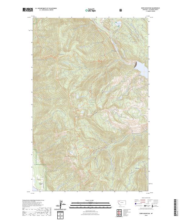 Doris Mountain, MT — USGS 7.5-minute topo (2024)