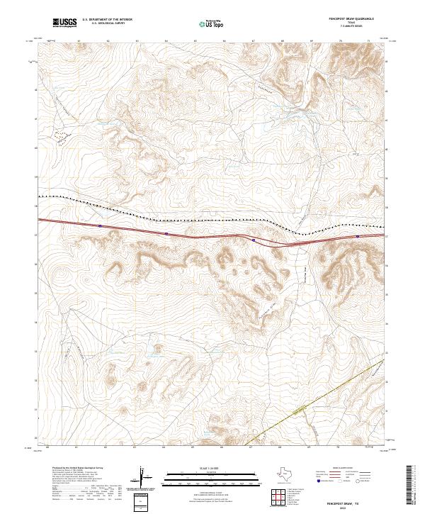 Fencepost Draw, TX — USGS 7.5-minute topo (2022)
