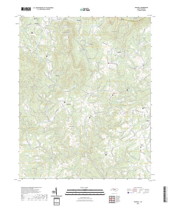 Traphill, NC — USGS 7.5-minute topo (2022)