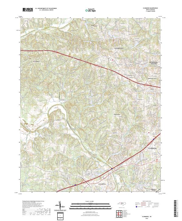 Clemmons, NC — USGS 7.5-minute topo (2022)