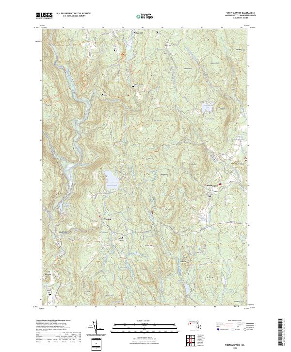 Westhampton, MA — USGS 7.5-minute topo (2024)