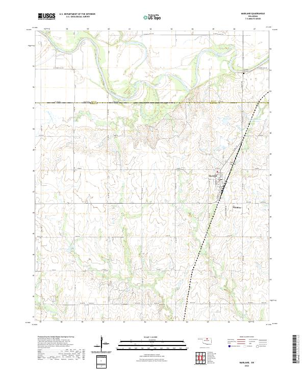 Marland, OK — USGS 7.5-minute topo (2022)