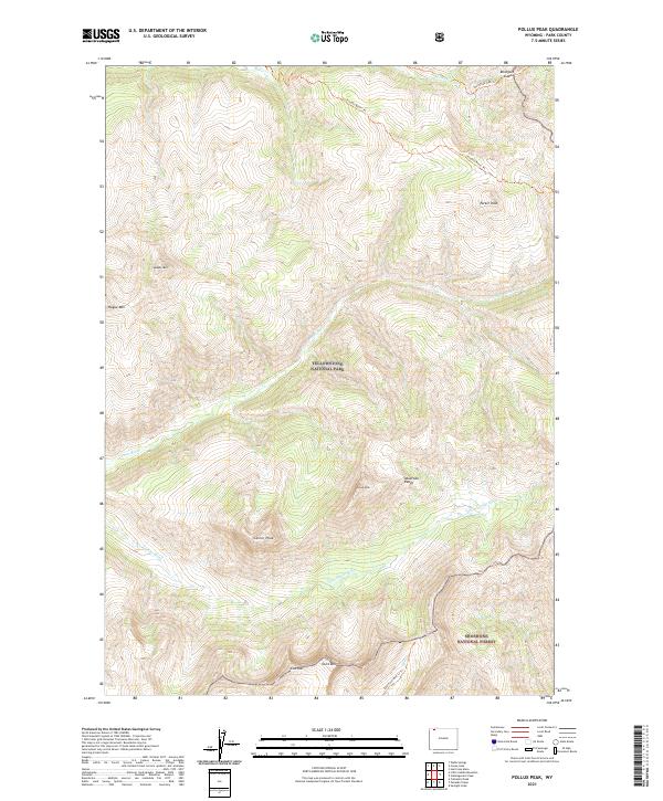 Pollux Peak, WY — USGS 7.5-minute topo (2021)