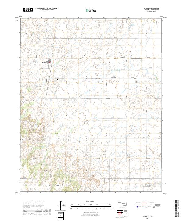 Hitchcock, OK — USGS 7.5-minute topo (2022)