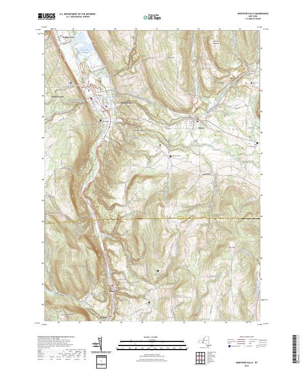 Montour Falls, NY — USGS 7.5-minute topo (2023)