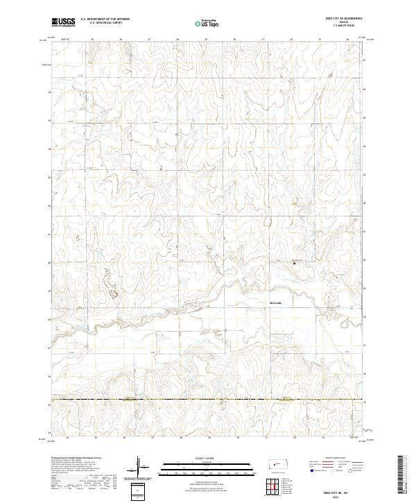 Ness City SE, KS — USGS 7.5-minute topo (2022)