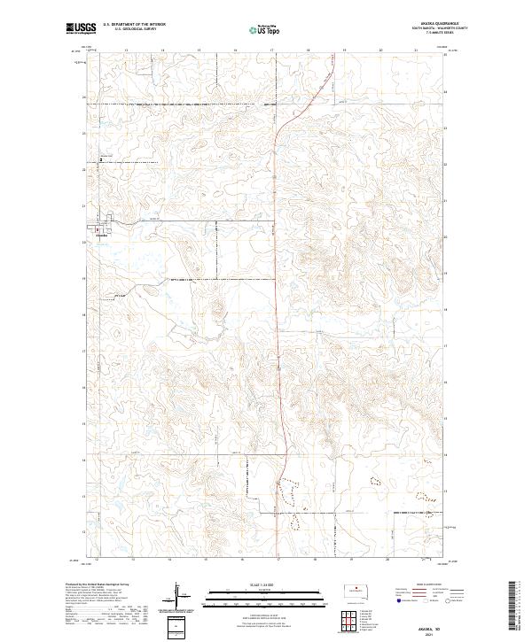 Akaska, SD — USGS 7.5-minute topo (2021)