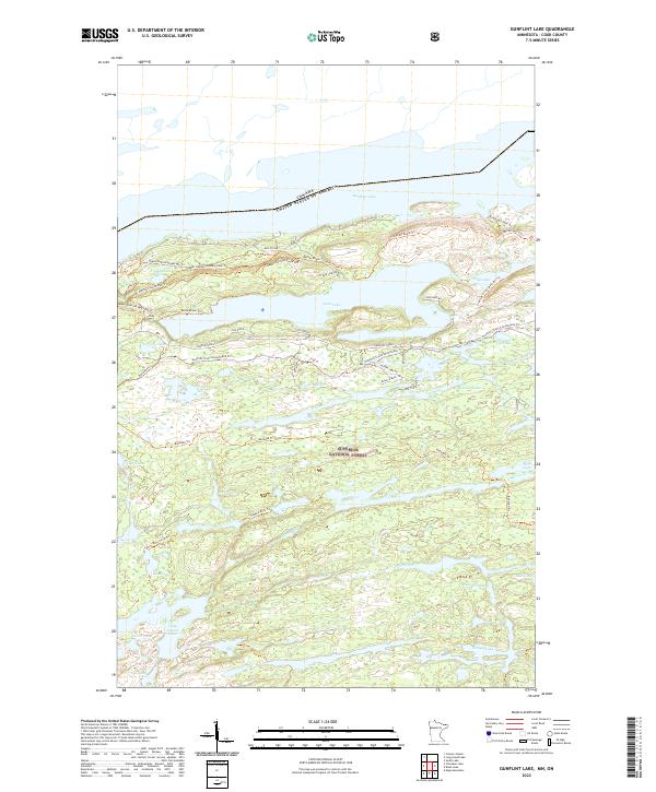 Gunflint Lake, MN-ON — USGS 7.5-minute topo (2022)