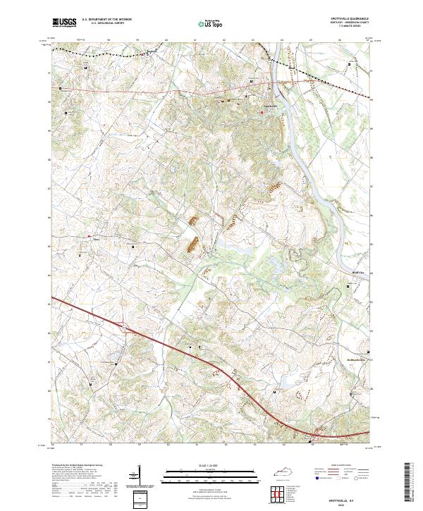 Spottsville, KY — USGS 7.5-minute topo (2022)