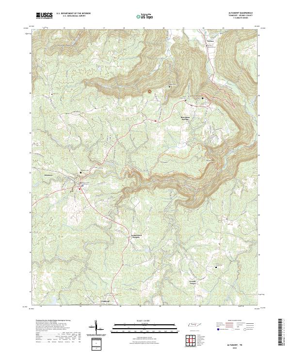 Altamont, TN — USGS 7.5-minute topo (2022)