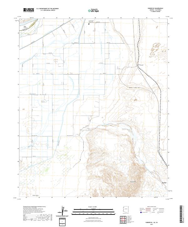 Parker SE, AZ-CA — USGS 7.5-minute topo (2021)