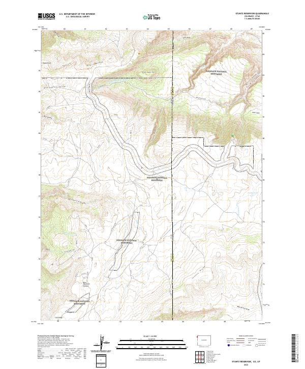 Stuntz Reservoir, CO-UT — USGS 7.5-minute topo (2022)