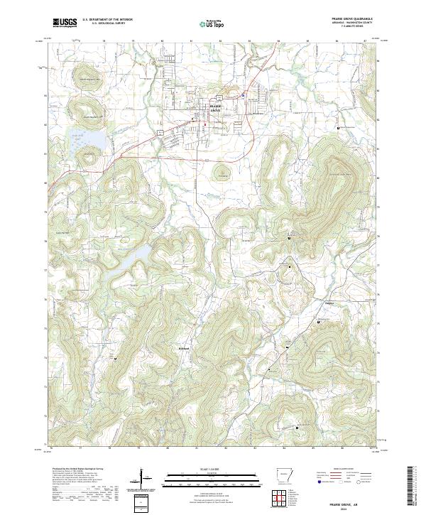 Prairie Grove, AR — USGS 7.5-minute topo (2024)