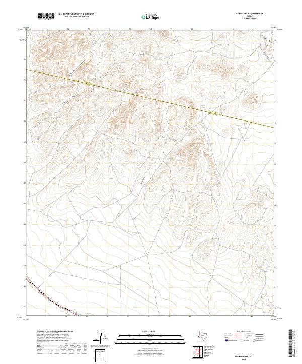 Burro Draw, TX — USGS 7.5-minute topo (2022)