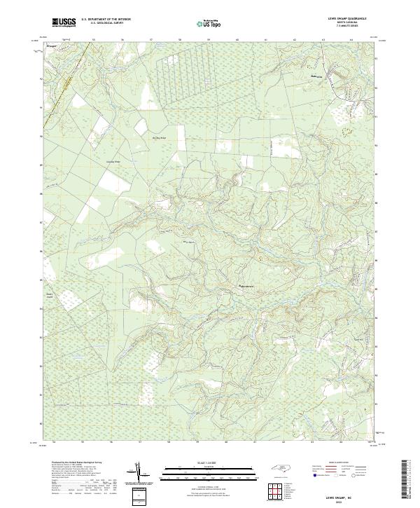 Lewis Swamp, NC — USGS 7.5-minute topo (2022)