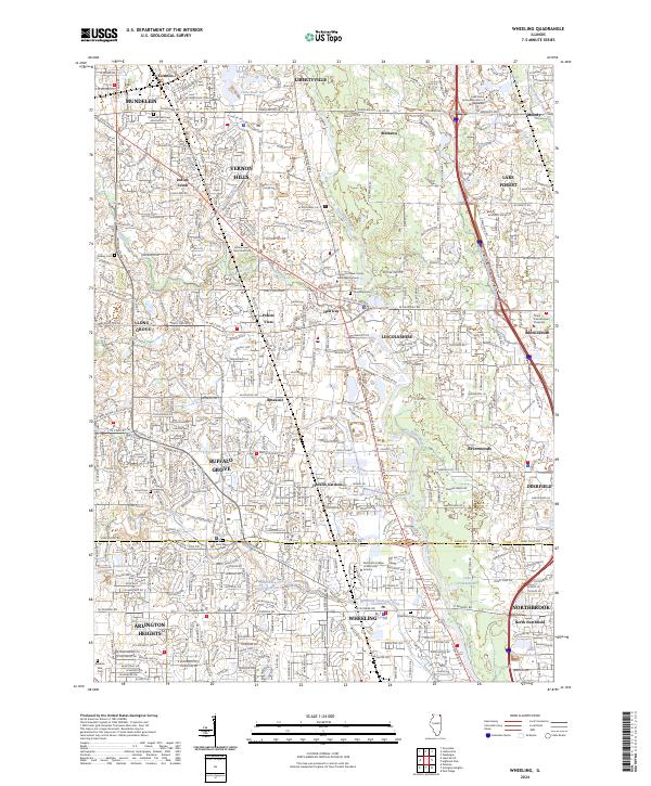 Wheeling, IL — USGS 7.5-minute topo (2024)