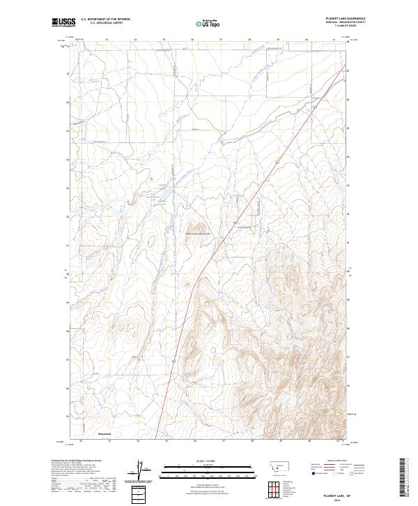 Plunket Lake, MT — USGS 7.5-minute topo (2024)